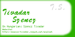 tivadar szencz business card